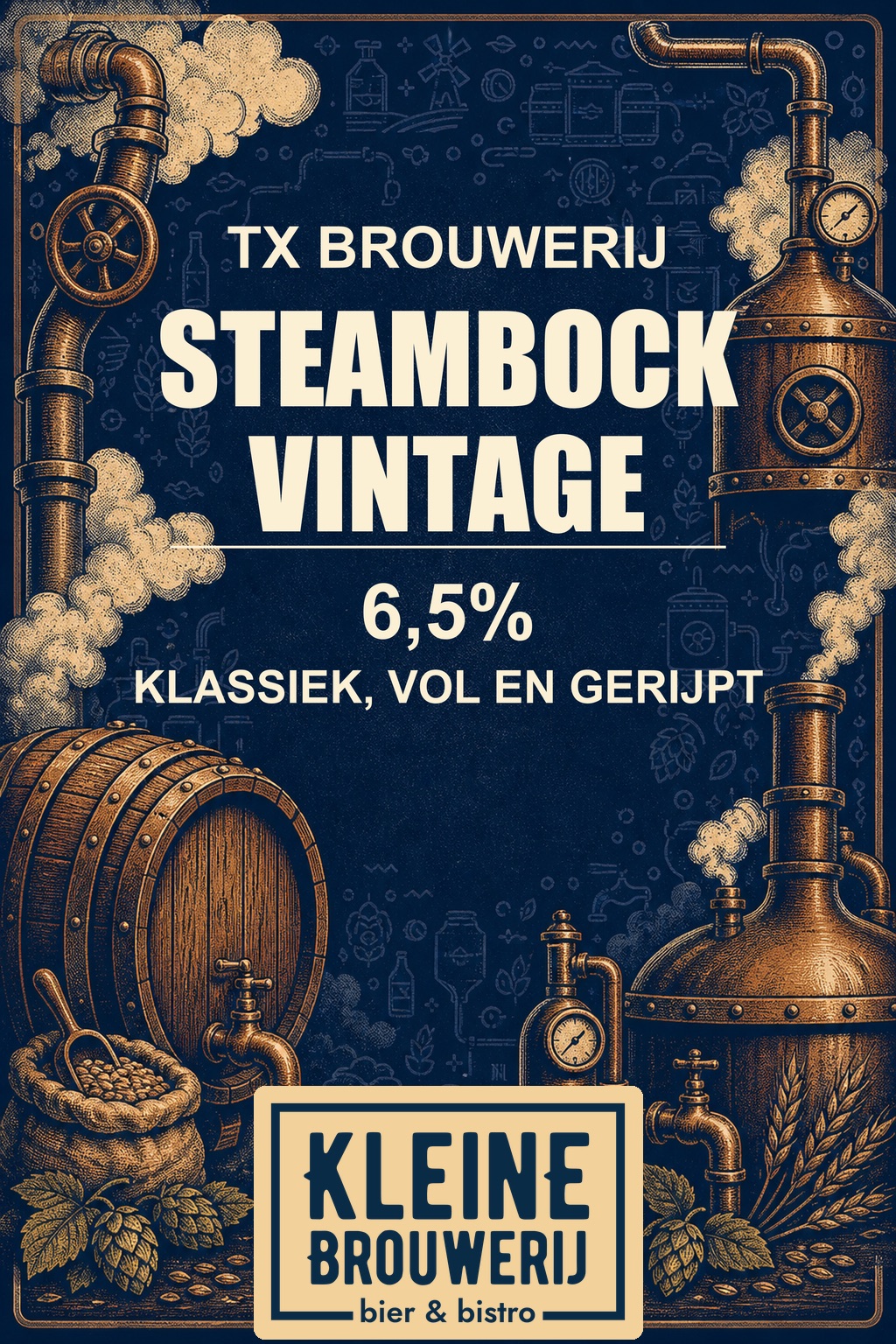 Poster Steambock Vintage van TX Brouwerij